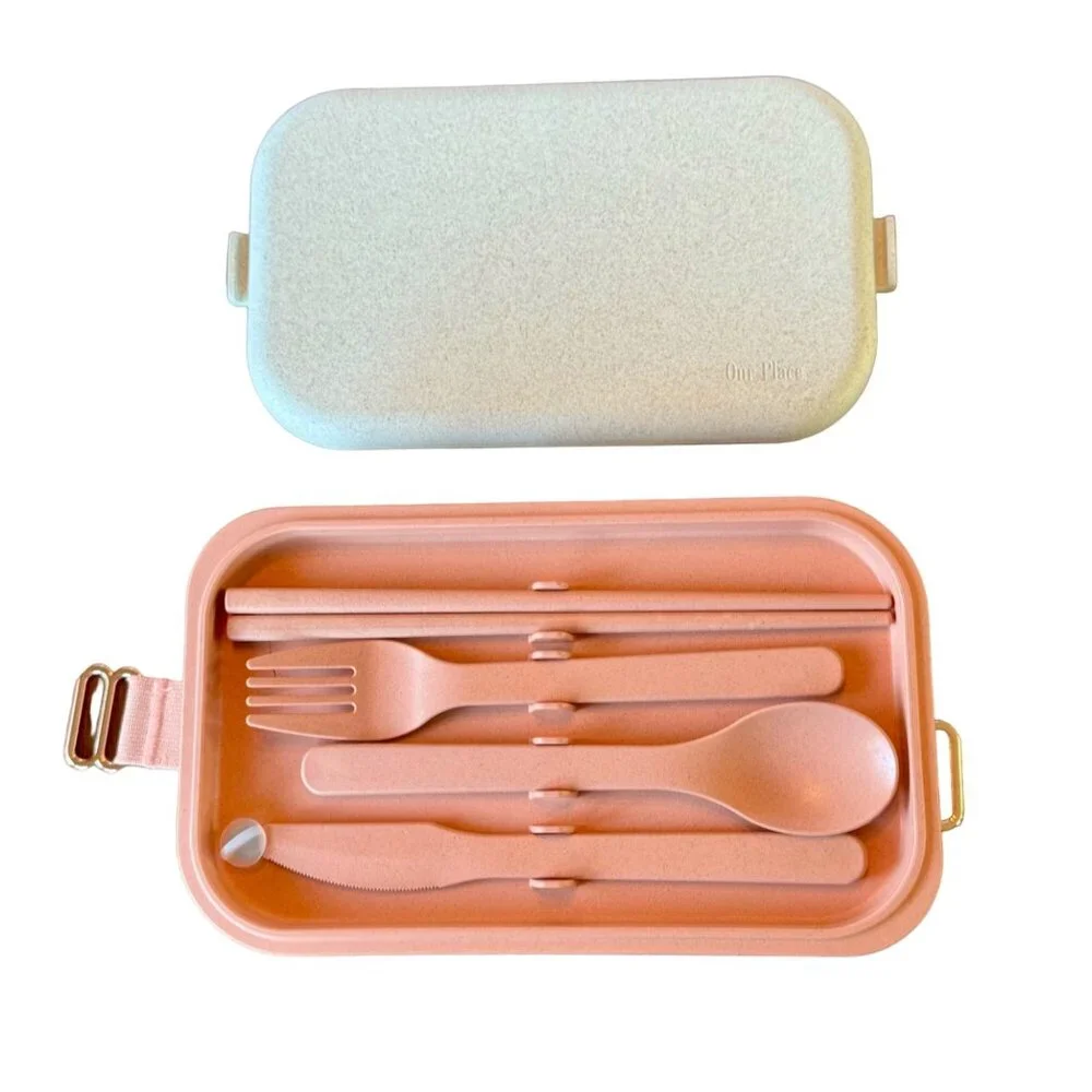 OUR PLACE Layered Lunchbox Set With Utensils NEW Bento Lunch Box Snacks NIB - Picture 1 of 7